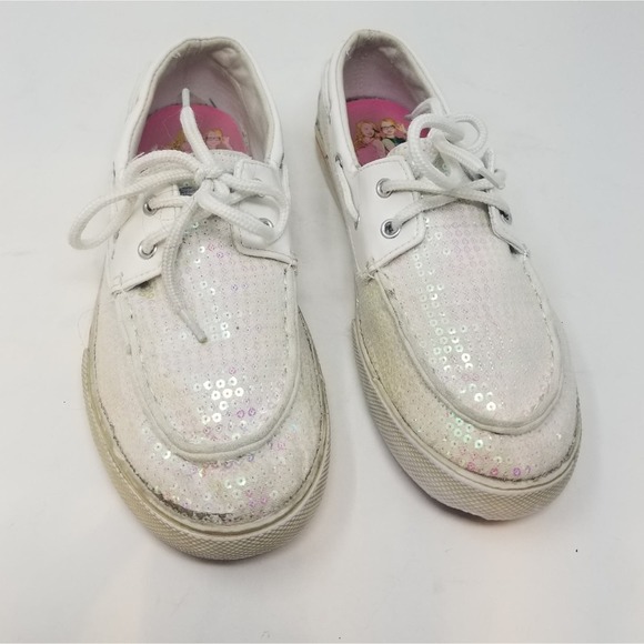 Disney Other - Disney Liv & Maddie White Loafers Flats Sequins